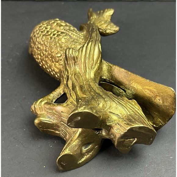 Vintage + Quality [ Solid Brass ] Perched Bird~ [ 4-3/4" ]~ Figurine - Picture 6 of 10